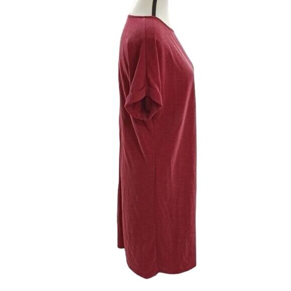 Alya Dress Red Short Sleeve Stretch Shirt Dress Womens Size Medium - Picture 3 of 6
